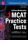 McGraw-Hill Education 3 MCAT Practice Tests, 3rd Edition2016 آزمونهای آزمایشی ام سی ای تی مک گرا هیل