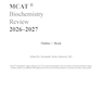 MCAT Biochemistry Review 2026-2027