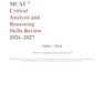 MCAT Critical Analysis and Reasoning Skills Review 2026-2027